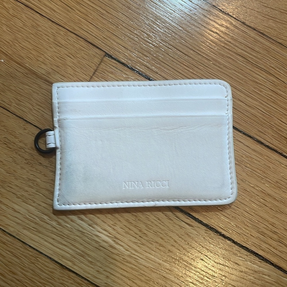 NINA RICCI embossed logo leather cardholder in white - Picture 3 of 4